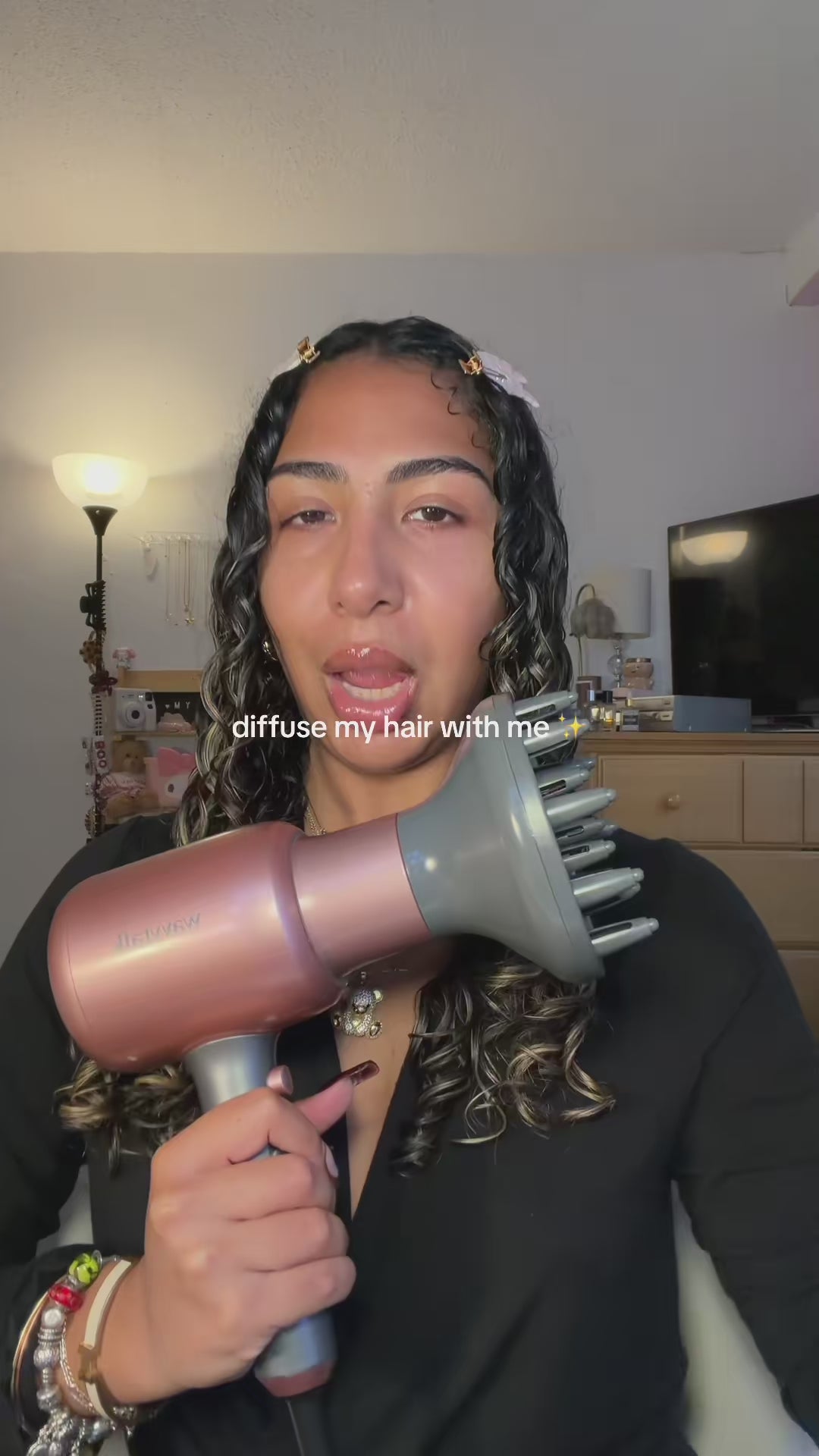 Wavytalk Blown Away Ionic Hair Dryer with Diffuser for Curly Hair